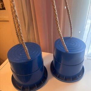 Kids learning walking stilts pre-k kindergarten